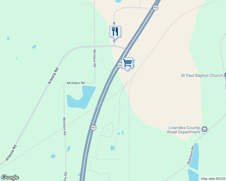 map of restaurants, bars, coffee shops, grocery stores, and more near U.S. 45 in Columbus