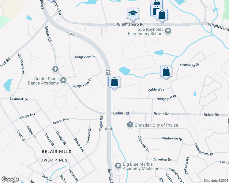 map of restaurants, bars, coffee shops, grocery stores, and more near 3907 Belair Road in Augusta