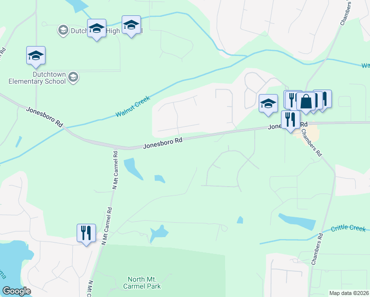 map of restaurants, bars, coffee shops, grocery stores, and more near 2625 Jonesboro Road in Hampton