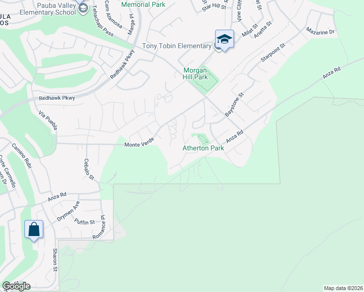 map of restaurants, bars, coffee shops, grocery stores, and more near 45670 Altree Court in Temecula