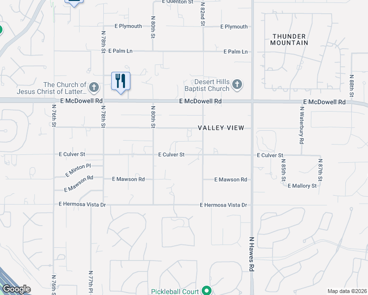 map of restaurants, bars, coffee shops, grocery stores, and more near 8118 E Culver St in Mesa