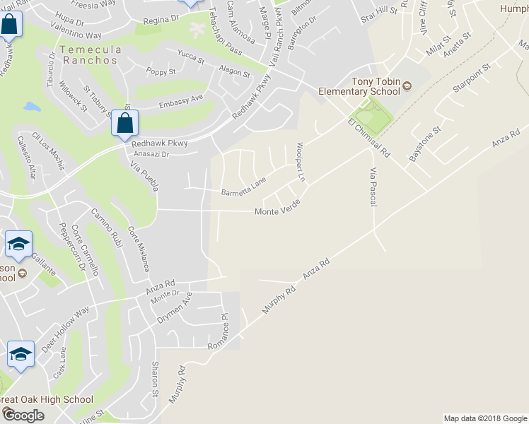 map of restaurants, bars, coffee shops, grocery stores, and more near Monte Verde in Riverside County