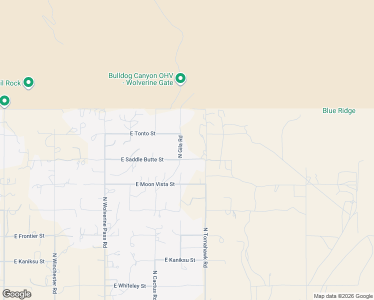 map of restaurants, bars, coffee shops, grocery stores, and more near 1325 East Tonto Street in Apache Junction