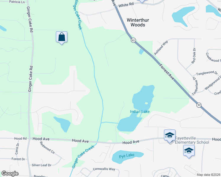 map of restaurants, bars, coffee shops, grocery stores, and more near 230 Mary Lynn Lane in Fayetteville