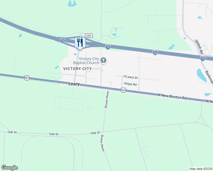 map of restaurants, bars, coffee shops, grocery stores, and more near McDonald Road in Hooks