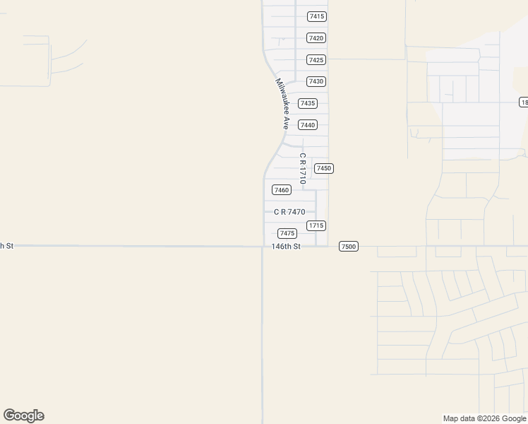 map of restaurants, bars, coffee shops, grocery stores, and more near County Road 7470 in Lubbock