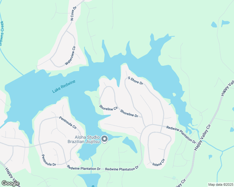 map of restaurants, bars, coffee shops, grocery stores, and more near 175 Shoreline Circle in Newnan
