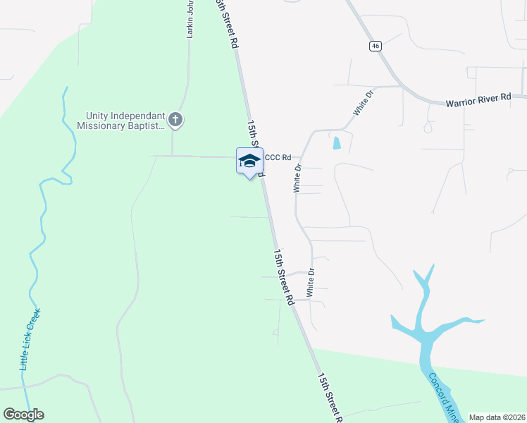 map of restaurants, bars, coffee shops, grocery stores, and more near 7940 15th Street Road in Bessemer