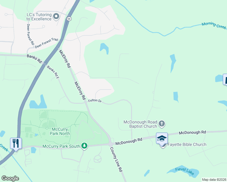 map of restaurants, bars, coffee shops, grocery stores, and more near 175 Pleasant Point Way in Fayetteville