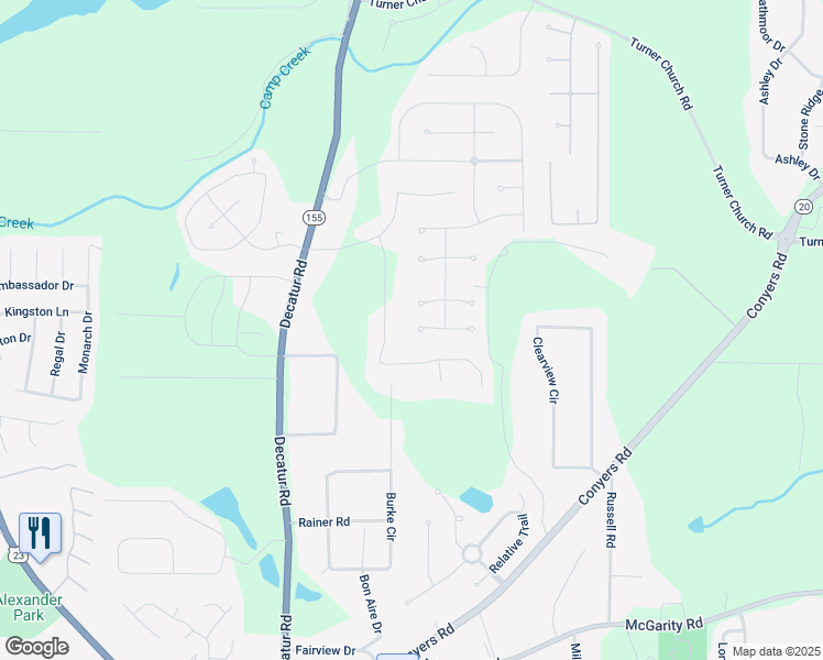 map of restaurants, bars, coffee shops, grocery stores, and more near 1001 Odelle Cir in McDonough