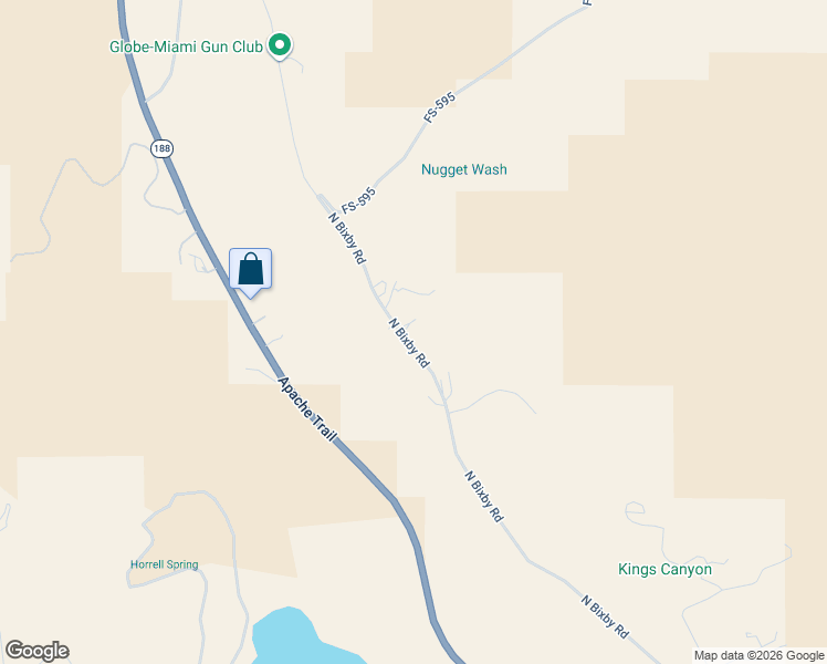 map of restaurants, bars, coffee shops, grocery stores, and more near 1552 North Bixby Road in Globe