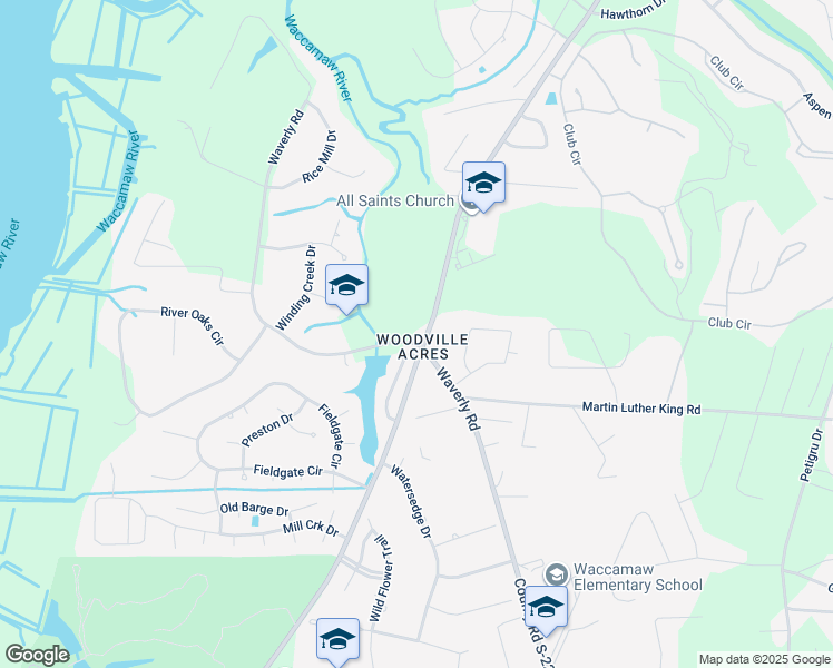 map of restaurants, bars, coffee shops, grocery stores, and more near 3273 Kings River Road in Pawleys Island