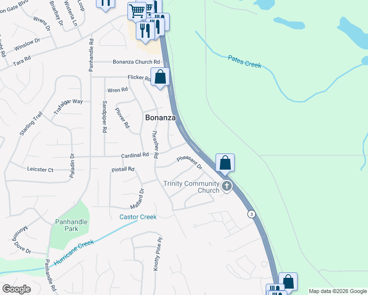 map of restaurants, bars, coffee shops, grocery stores, and more near 1739 Cardinal Road in Jonesboro