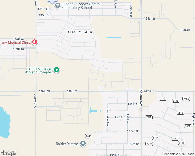 map of restaurants, bars, coffee shops, grocery stores, and more near 3716 County Road 7500 in Lubbock