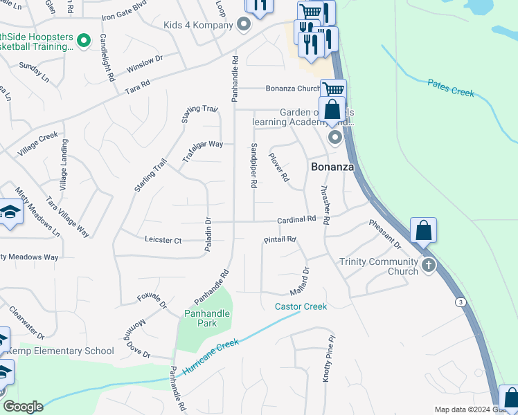 map of restaurants, bars, coffee shops, grocery stores, and more near 10690 Sandpiper Road in Jonesboro