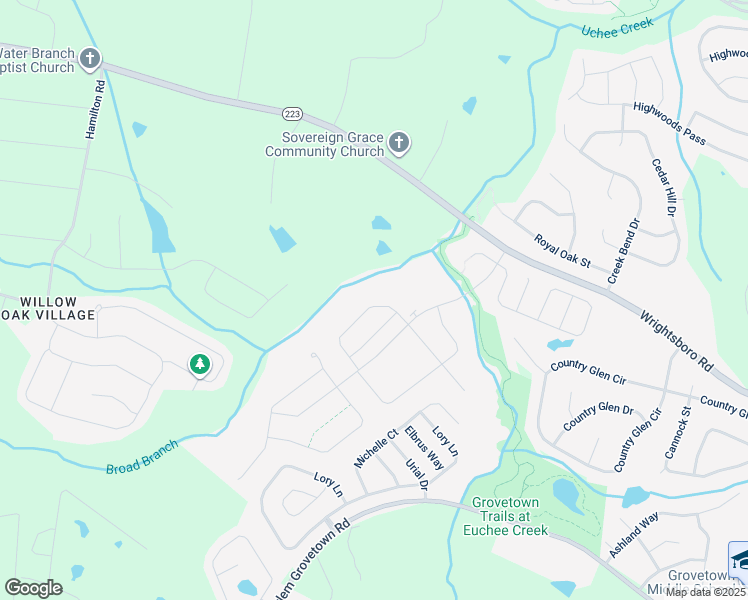 map of restaurants, bars, coffee shops, grocery stores, and more near 5518 Wrightsboro Road in Grovetown