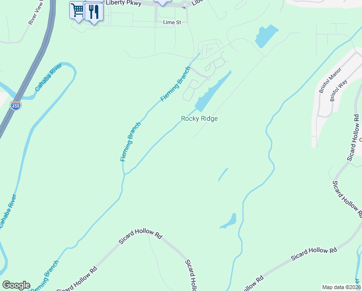 map of restaurants, bars, coffee shops, grocery stores, and more near 4246 Sicard Hollow Road in Vestavia Hills