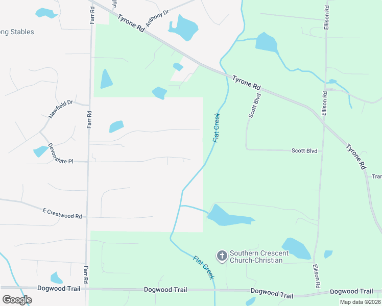 map of restaurants, bars, coffee shops, grocery stores, and more near 270 Chimney Spring in Tyrone