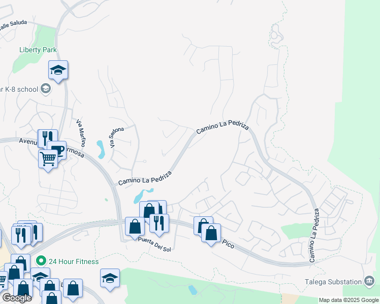 map of restaurants, bars, coffee shops, grocery stores, and more near 4 Corte Vizcaya in San Clemente