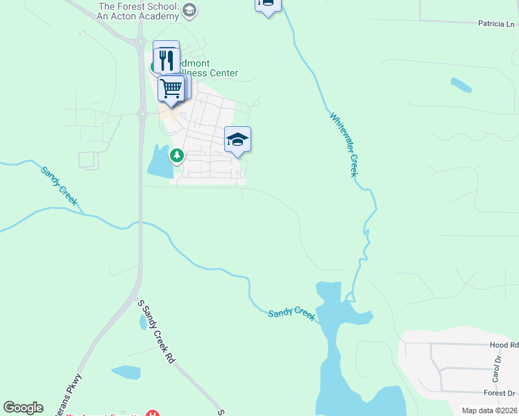 map of restaurants, bars, coffee shops, grocery stores, and more near 1066 Hood Road in Fayetteville