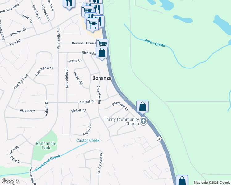 map of restaurants, bars, coffee shops, grocery stores, and more near 1739 Cardinal Road in Jonesboro