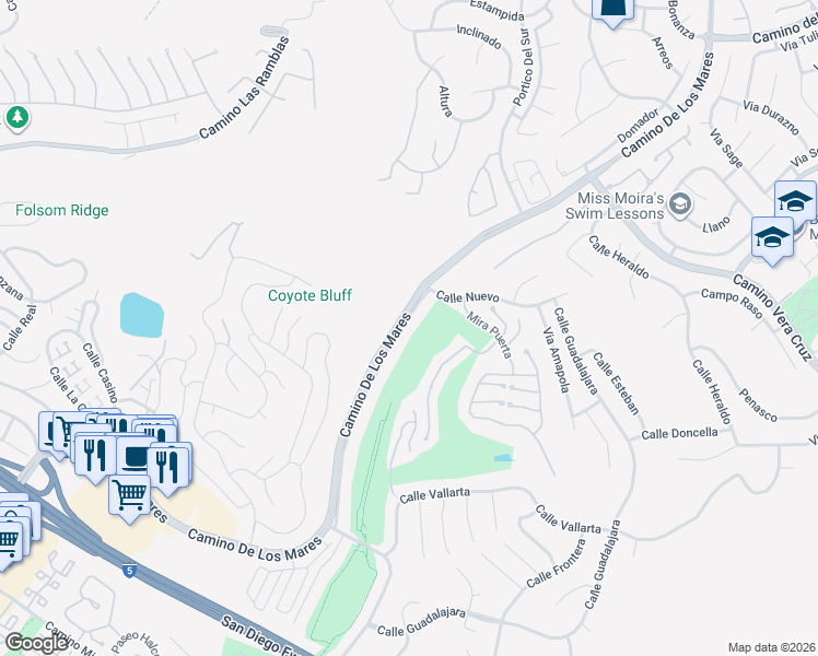 map of restaurants, bars, coffee shops, grocery stores, and more near 856 Camino De Los Mares in San Clemente