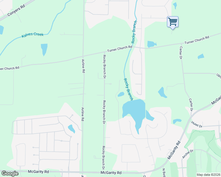 map of restaurants, bars, coffee shops, grocery stores, and more near 220 Rocky Branch Drive in McDonough