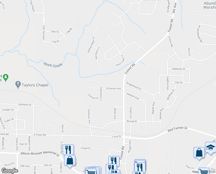 map of restaurants, bars, coffee shops, grocery stores, and more near 1031 West Harlem Avenue in Bessemer