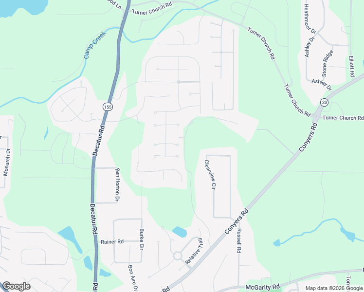 map of restaurants, bars, coffee shops, grocery stores, and more near 1025 Odelle Circle in McDonough