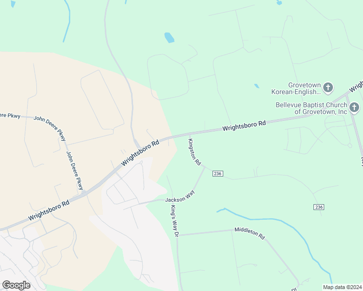 map of restaurants, bars, coffee shops, grocery stores, and more near 4874 Wrightsboro Road in Grovetown