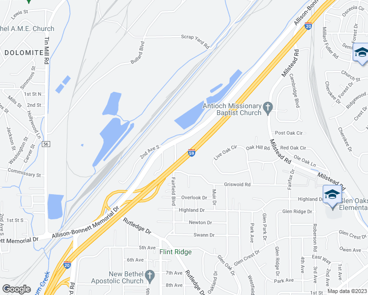 map of restaurants, bars, coffee shops, grocery stores, and more near 740 Allison Bonnett Memorial Dr in Midfield
