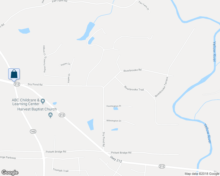 map of restaurants, bars, coffee shops, grocery stores, and more near 20 Riverbrooke Road in Covington