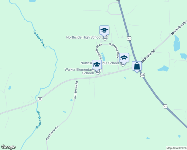 map of restaurants, bars, coffee shops, grocery stores, and more near 13131 Northside Road in Berry