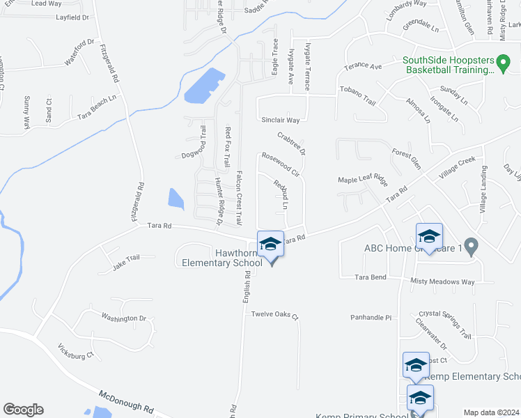 map of restaurants, bars, coffee shops, grocery stores, and more near 714 Rosewood Circle in Jonesboro