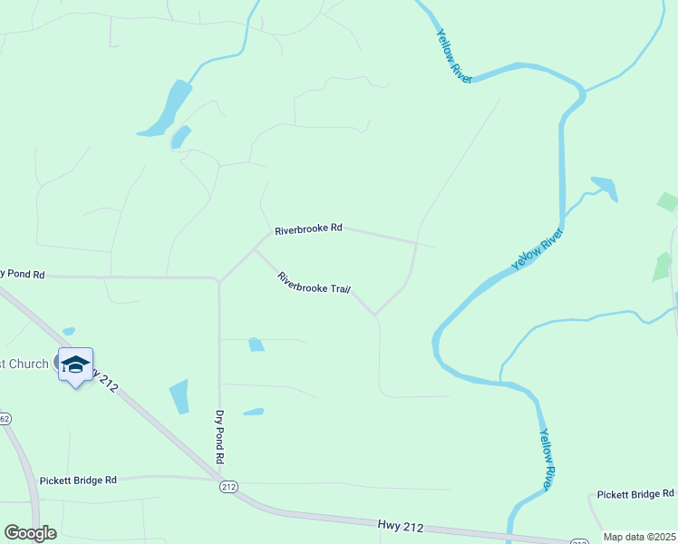 map of restaurants, bars, coffee shops, grocery stores, and more near 95 Riverbrooke Trail in Covington