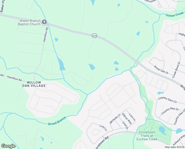 map of restaurants, bars, coffee shops, grocery stores, and more near 645 Davis Powell Road in Grovetown
