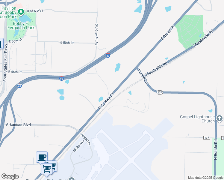 map of restaurants, bars, coffee shops, grocery stores, and more near 4421 East Broad Street in Texarkana