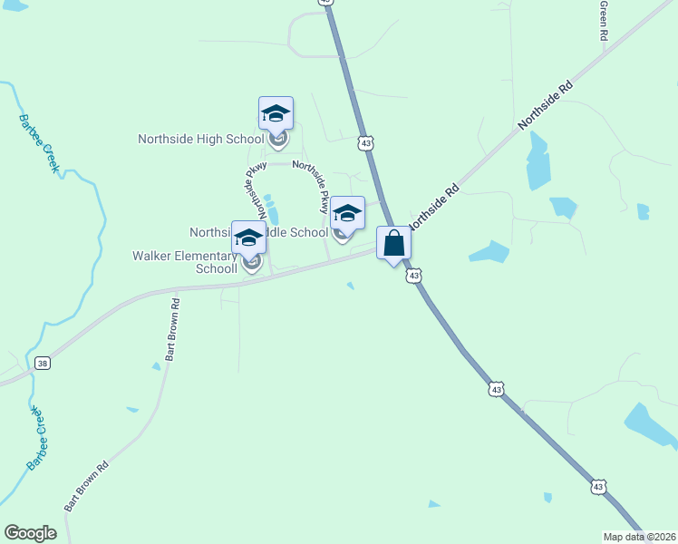 map of restaurants, bars, coffee shops, grocery stores, and more near 12976-12990 Northside Road in Berry