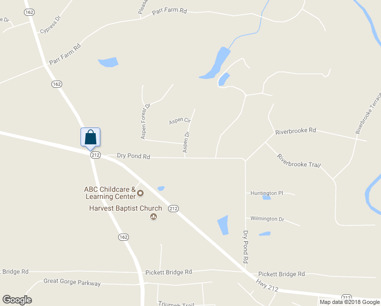 map of restaurants, bars, coffee shops, grocery stores, and more near 10 Aspen Drive in Covington