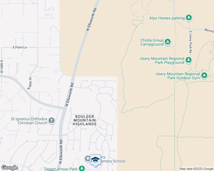 map of restaurants, bars, coffee shops, grocery stores, and more near 9450 East Nance Street in Mesa