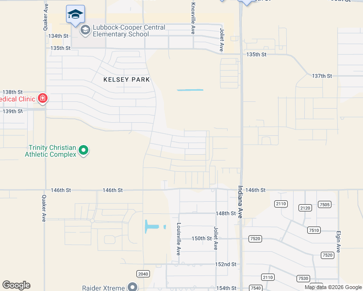 map of restaurants, bars, coffee shops, grocery stores, and more near 3716 County Road 7500 in Lubbock