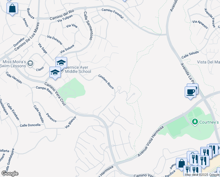 map of restaurants, bars, coffee shops, grocery stores, and more near 4158 Costero Risco in San Clemente
