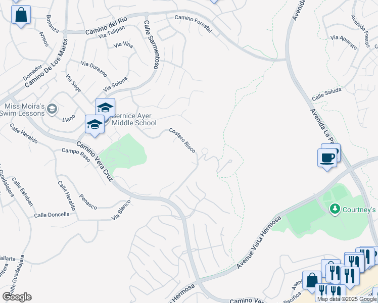 map of restaurants, bars, coffee shops, grocery stores, and more near 4158 Costero Risco in San Clemente