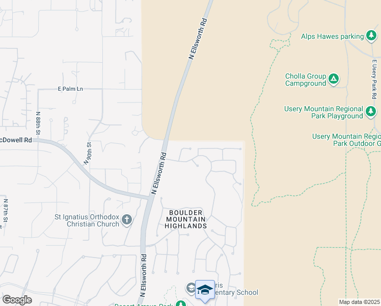 map of restaurants, bars, coffee shops, grocery stores, and more near 2749 North Cabot in Mesa