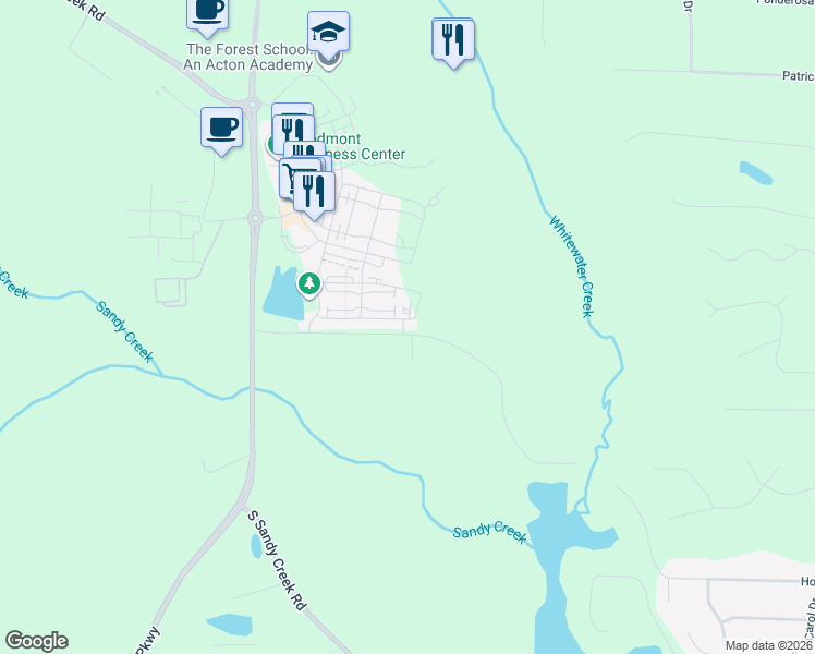 map of restaurants, bars, coffee shops, grocery stores, and more near 1066 Hood Road in Fayetteville