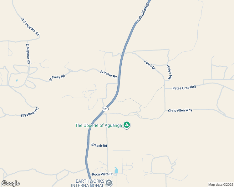 map of restaurants, bars, coffee shops, grocery stores, and more near California 371 in Aguanga