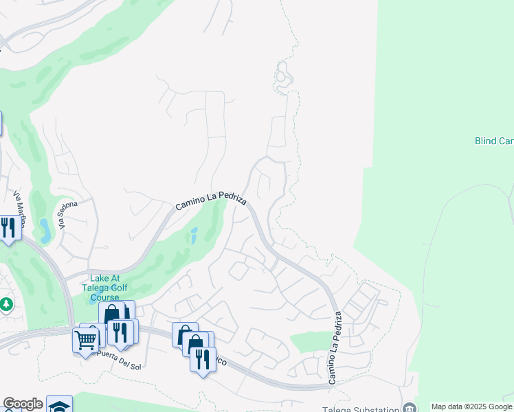 map of restaurants, bars, coffee shops, grocery stores, and more near 2 Via Paquete in San Clemente