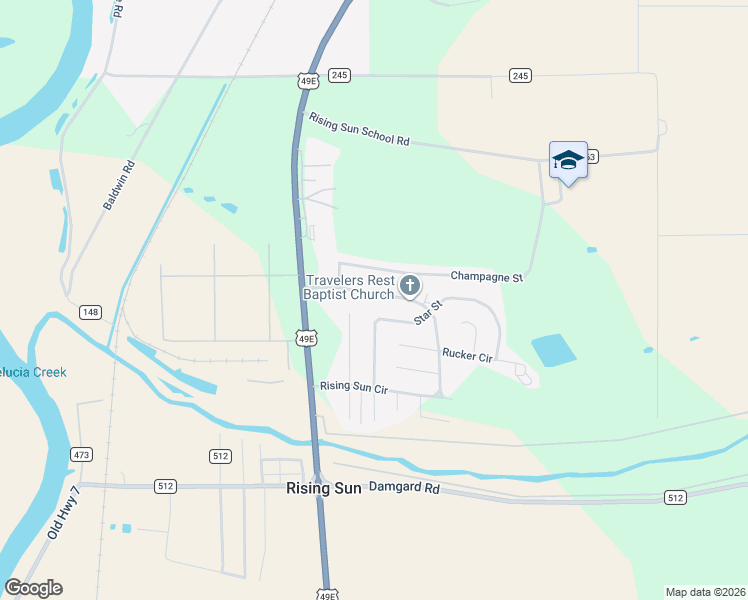 map of restaurants, bars, coffee shops, grocery stores, and more near 210 Western Circle in Greenwood