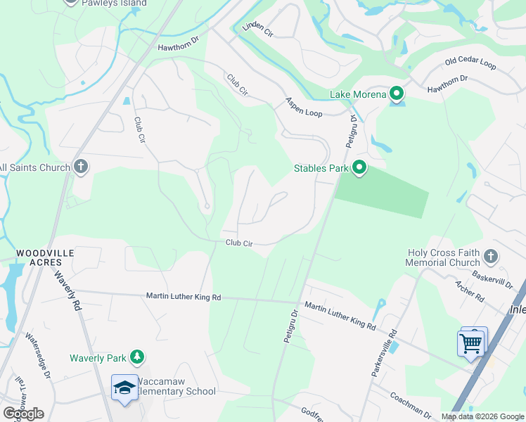 map of restaurants, bars, coffee shops, grocery stores, and more near 79 Mackinley Circle in Pawleys Island
