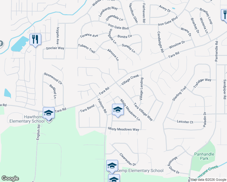 map of restaurants, bars, coffee shops, grocery stores, and more near 1068 Misty Meadows Lane in Hampton